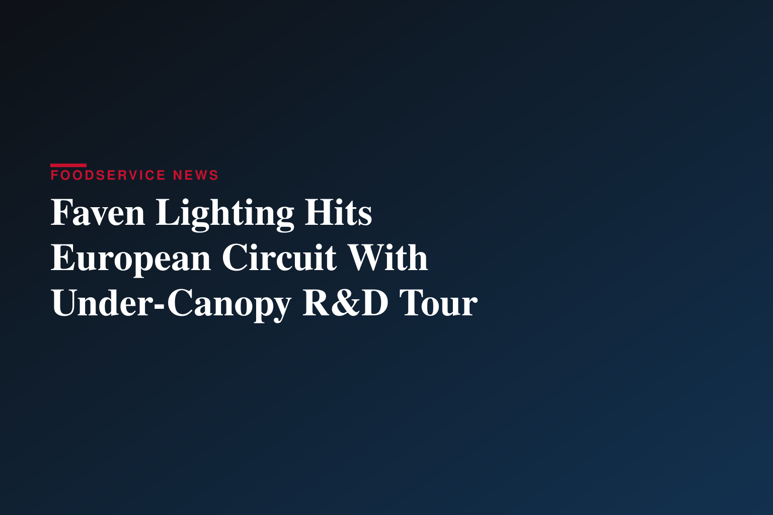 Faven Lighting Announces 2026 European Event Tour