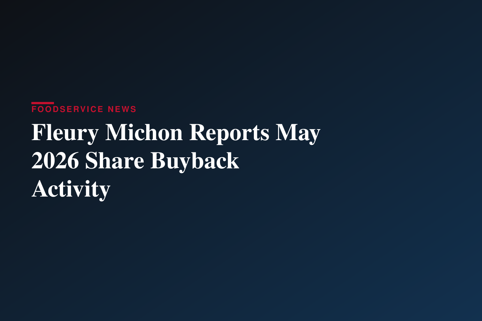 FLEURY MICHON : DECLARATION MENSUELLE RACHAT/VENTE ACTIONS 05 2026