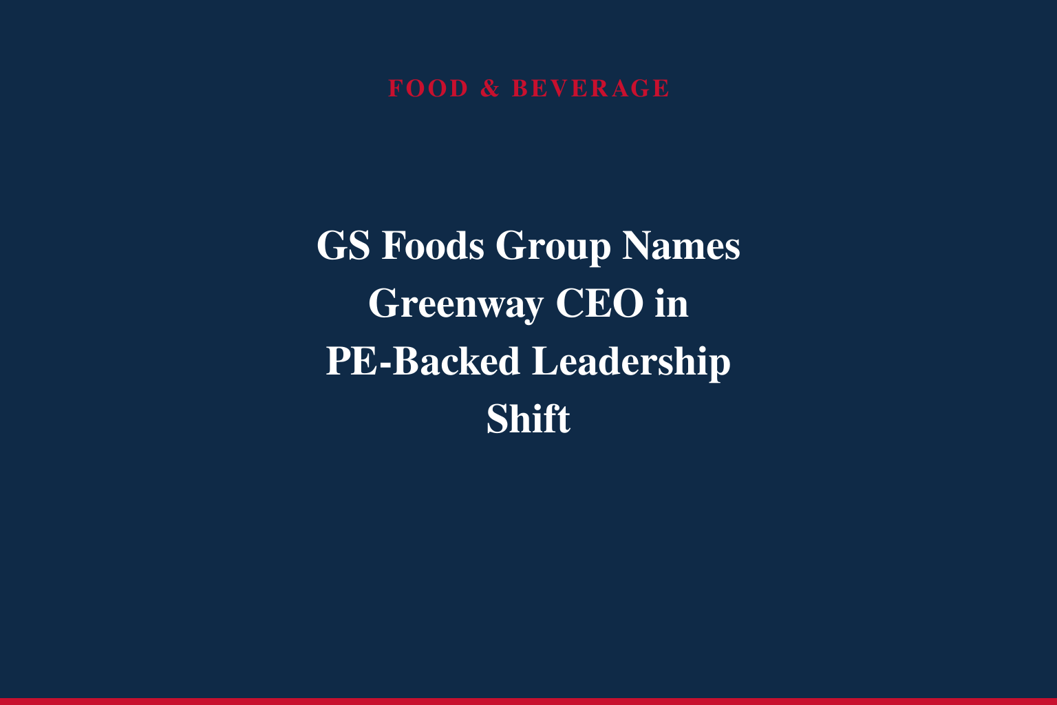 GS Foods Announces Leadership Transition for Next Phase of Growth