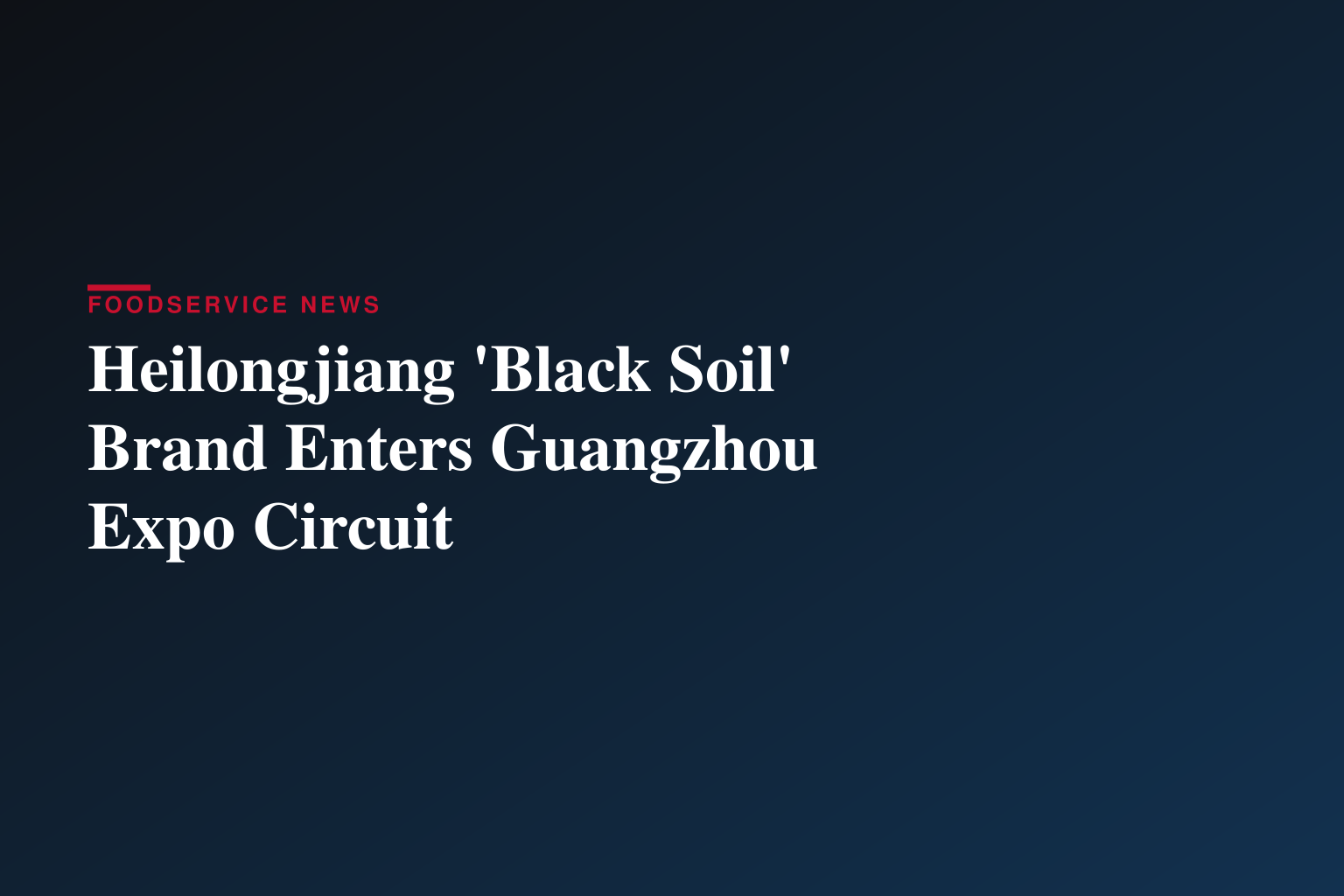 Heilongjiang's "Black Soil Premium Products" Brand Makes Debut at Guangzhou International Ecological Agricultural Products Expo