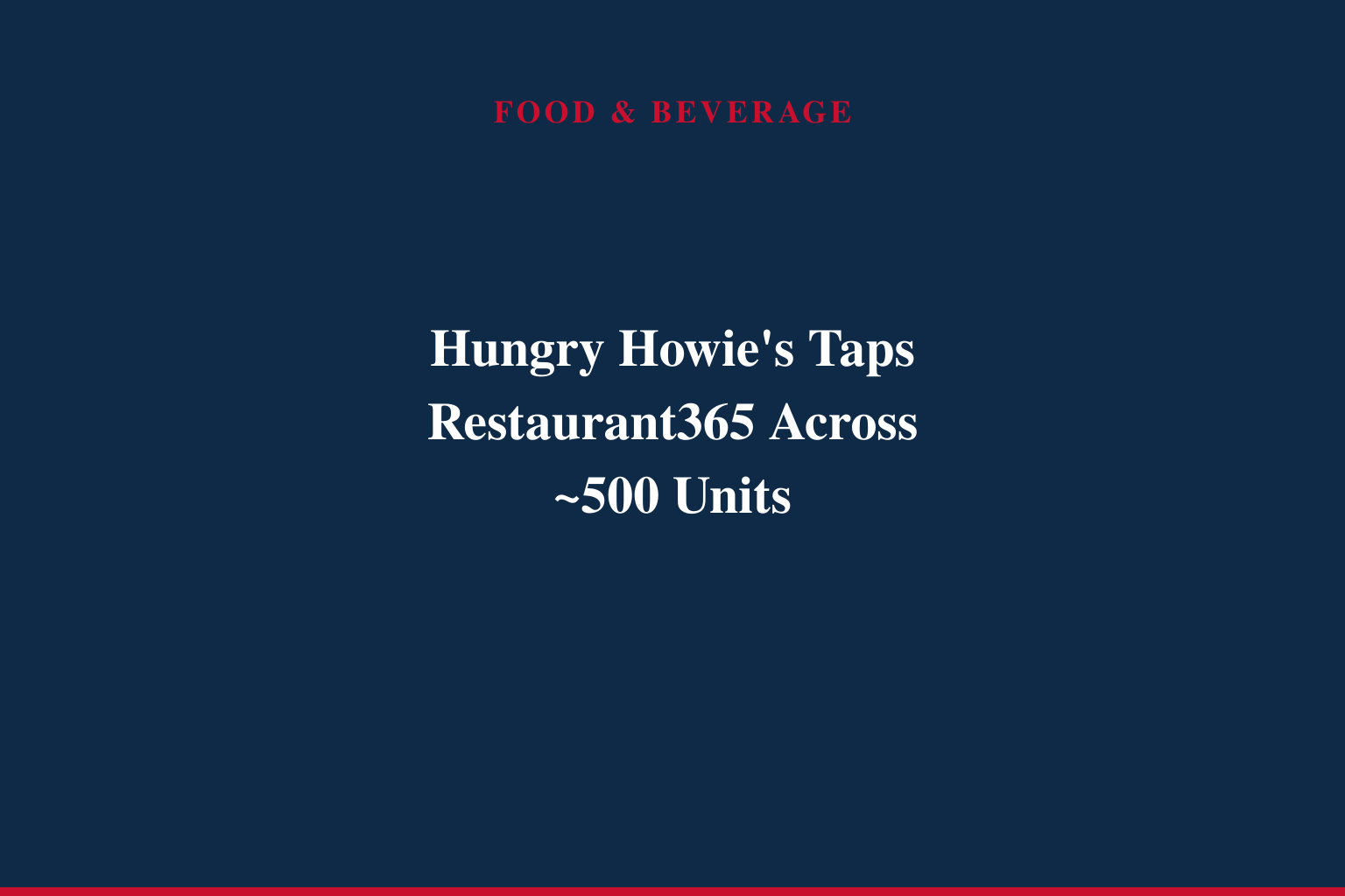 Hungry Howie's Selects Restaurant365 as Its Systemwide Back-Office Operations Platform
